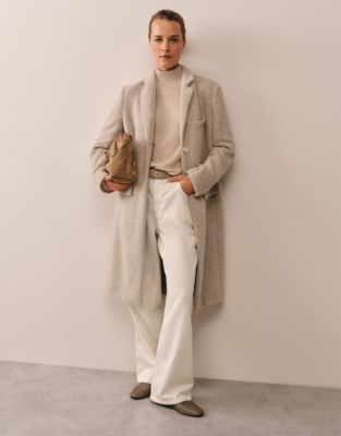 Oversized Funnel Neck Jumper with Cashmere - Soft Blush