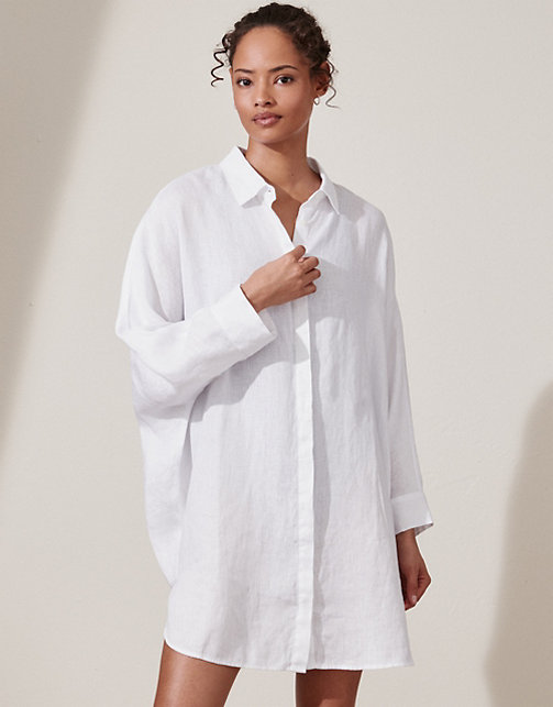 Oversized Linen Beach Cover Up Shirt | Clothing Sale | The White Company UK