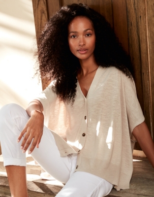 White linen cardigan on sale womens