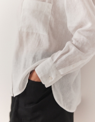Oversized Linen Gauze Shirt Tops & Blouses The White Company US