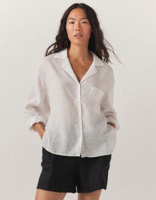 Oversized Linen Gauze Shirt Tops & Blouses The White Company US