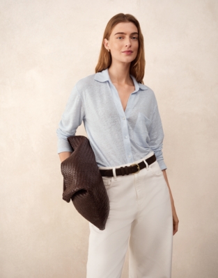 Oversized Linen Jersey Shirt 