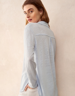 Oversized Linen Jersey Shirt 