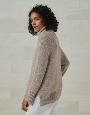 Oversized Roll-Neck Jumper With Silk