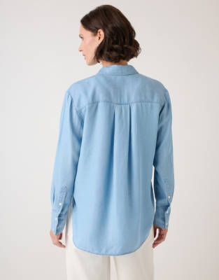 Oversized Shirt with Lyocell TENCEL™ - Pale Denim
