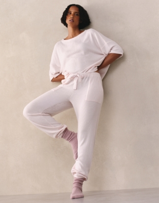 Oversized Short Sleeve Waffle Lounge Pyjama Set