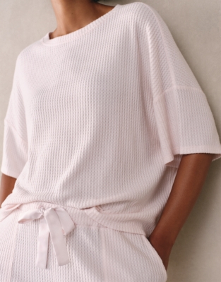 Oversized Short Sleeve Waffle Lounge Pyjama Set