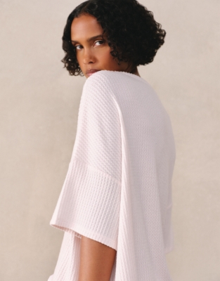 Oversized Short Sleeve Waffle Lounge Pyjama Set