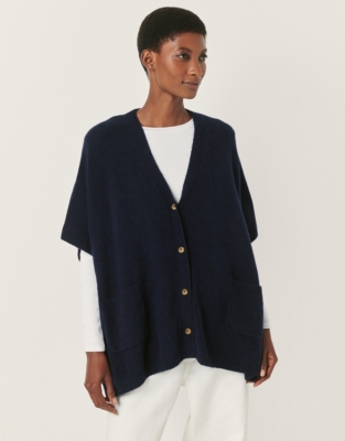 Oversized Sleeveless Cardigan with Organic Cotton