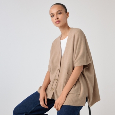 Oversized Sleeveless Cardigan with Organic Cotton