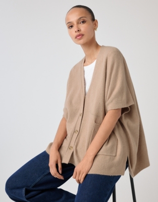 Oversized Sleeveless Cardigan with Organic Cotton