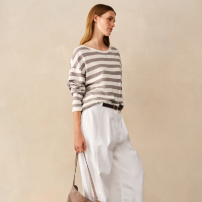 Oversized Stripe Long Sleeve Tee