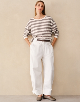 Oversized Stripe Long Sleeve Tee