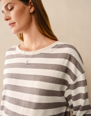 Oversized Stripe Long Sleeve Tee
