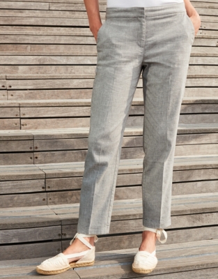 Oxford Pants with Linen All Clothing Sale The White Company US