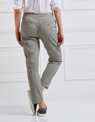 Oxford Pants with Linen All Clothing Sale The White Company US