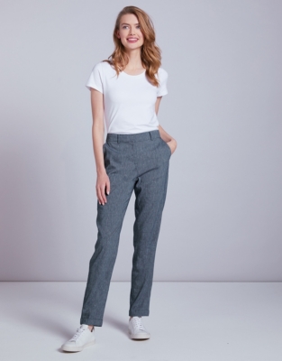 White company hot sale linen trousers