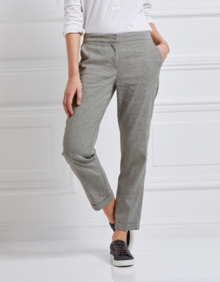 Oxford Trousers with Linen Clothing Sale The White Company UK