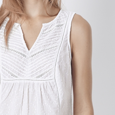 Pleated Lace Trim Bodice Cami | Sleepwear | The White Company US
