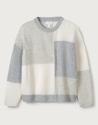 Patchwork Jumper with Cashmere | Clothing Sale | The White Company UK