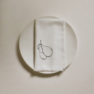 Pear Embroidered Napkins – Set of 4