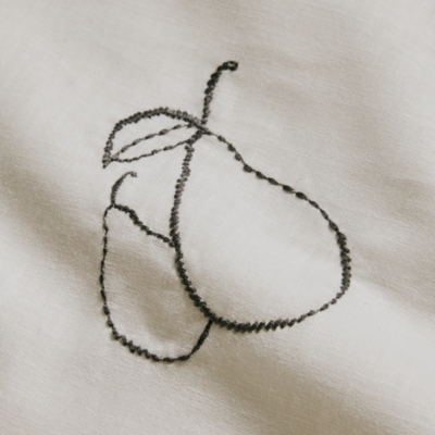 Pear Embroidered Napkins – Set of 4