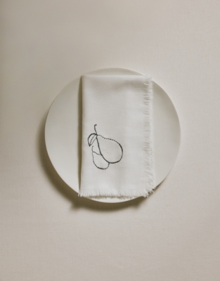 Pear Embroidered Napkins – Set of 4