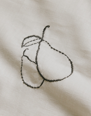 Pear Embroidered Napkins – Set of 4