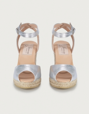 Peep-Toe Wedge Espadrilles 