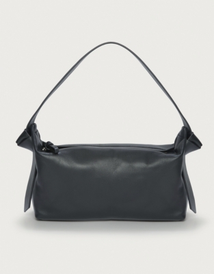 Aesther Ekme Minimalist Soft Leather Baguette Bag in Black