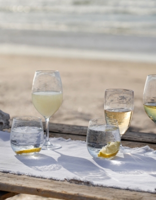 Picnic Tumbler Glass - White