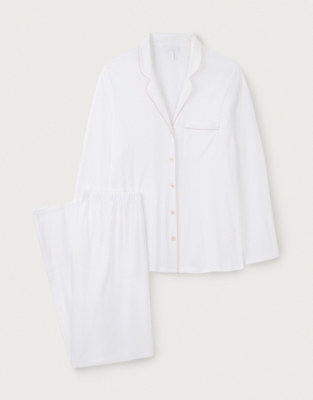 Pima Cotton Jersey Piped Pyjama Set | Nightwear & Robes Sale | The ...