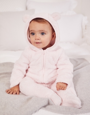 Fleece romper 2025 baby girl