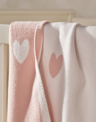 Pink Heart Baby Blanket