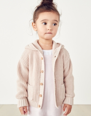 Baby girl 2024 hooded cardigan