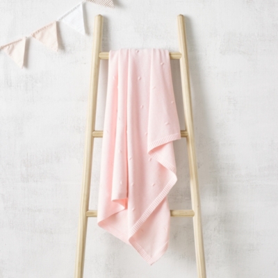 pink knitted baby blanket