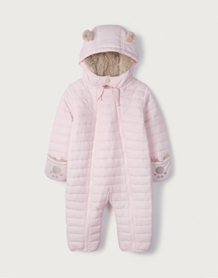 Pink Quilted Pramsuit | View All Baby 