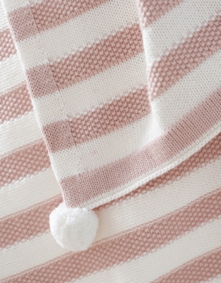 Pink Stripe Cotton Cashmere Baby Blanket