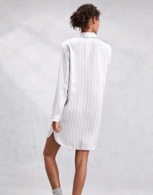 Piped Silk Nightshirt Nightwear And Robes Sale The White Company Uk 