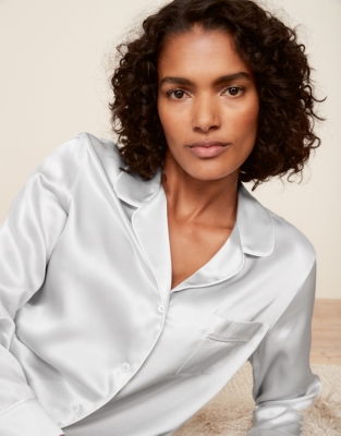 Piped Silk Pajama Set Pajamas The White Company US