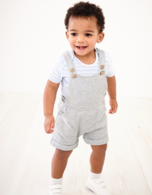 Piqué Dungarees & T-Shirt Set | View All Baby | The White Company US