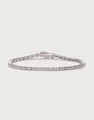 Platinum Plated CZ Tennis Bracelet