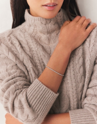 Platinum Plated CZ Tennis Bracelet