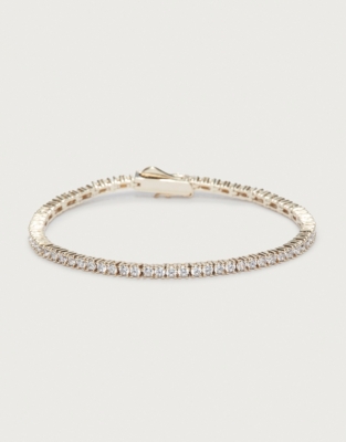 Platinum-Plated CZ Tennis Bracelet