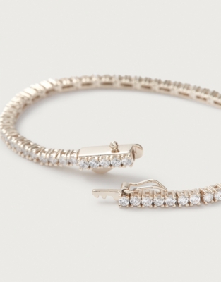 Platinum-Plated CZ Tennis Bracelet