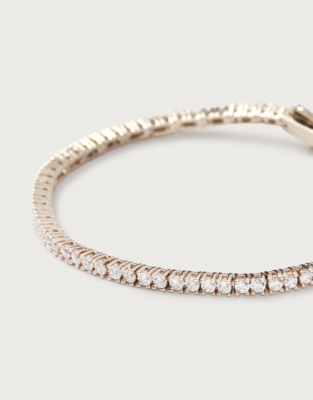 Platinum-Plated CZ Tennis Bracelet