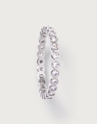 Platinum Plated Set Stone Ring