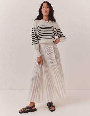 Pleated Midi Skirt - Ivory