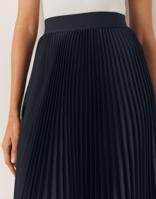 Pleated Midi Skirt - Navy