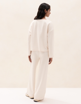 Plush Cord Boxy Henley Top